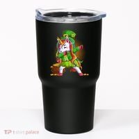 Funny St Patricks Dabbing Leprechaun Rainbow Unicorn Tumbler thumb 0