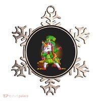Funny St Patricks Dabbing Leprechaun Rainbow Unicorn Ornament thumb 0