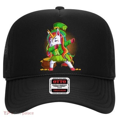 Funny St Patricks Dabbing Leprechaun Rainbow Unicorn Hat
