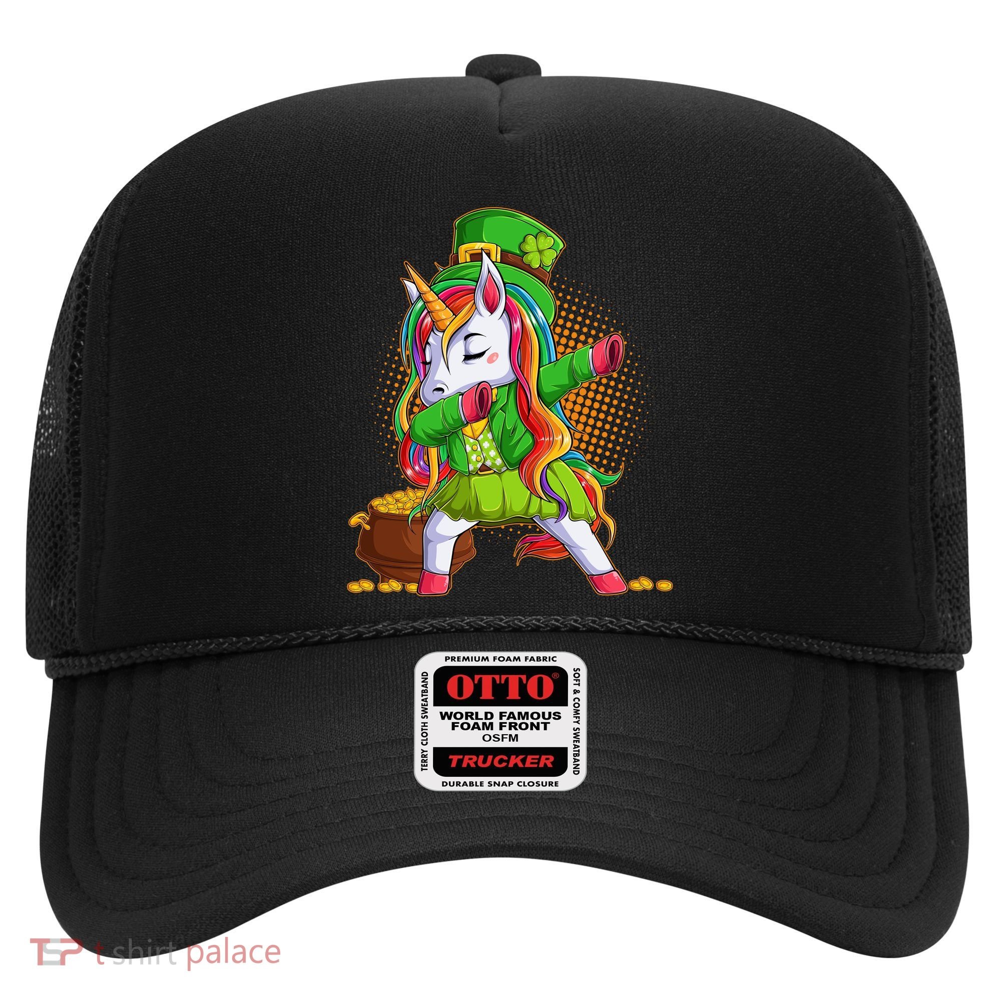 Funny St Patricks Dabbing Leprechaun Rainbow Unicorn Hat