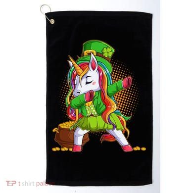 Funny St Patricks Dabbing Leprechaun Rainbow Unicorn Golf Towel