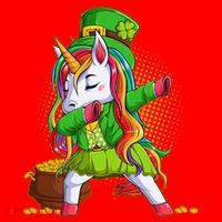 Funny St Patricks Dabbing Leprechaun Rainbow Unicorn Santa Hat thumb 1