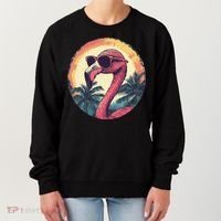 Flamingo Sunglasses Palm Tree Beach Gift Women's Sweatshirt thumb 0