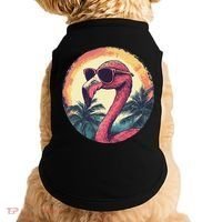 Flamingo Sunglasses Palm Tree Beach Gift Doggie Tank thumb 0