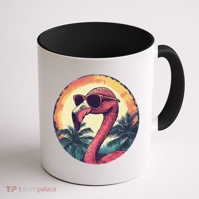 Flamingo Sunglasses Palm Tree Beach Gift Coffee Mug back