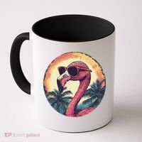 Flamingo Sunglasses Palm Tree Beach Gift Coffee Mug thumb 0