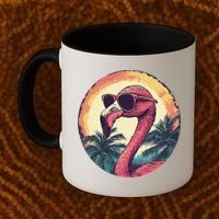 Flamingo Sunglasses Palm Tree Beach Gift Coffee Mug thumb 2