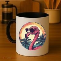 Flamingo Sunglasses Palm Tree Beach Gift Coffee Mug thumb 4