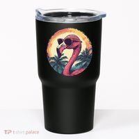 Flamingo Sunglasses Palm Tree Beach Gift Tumbler thumb 0