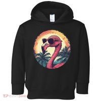 Flamingo Sunglasses Palm Tree Beach Gift Toddler Hoodie thumb 0