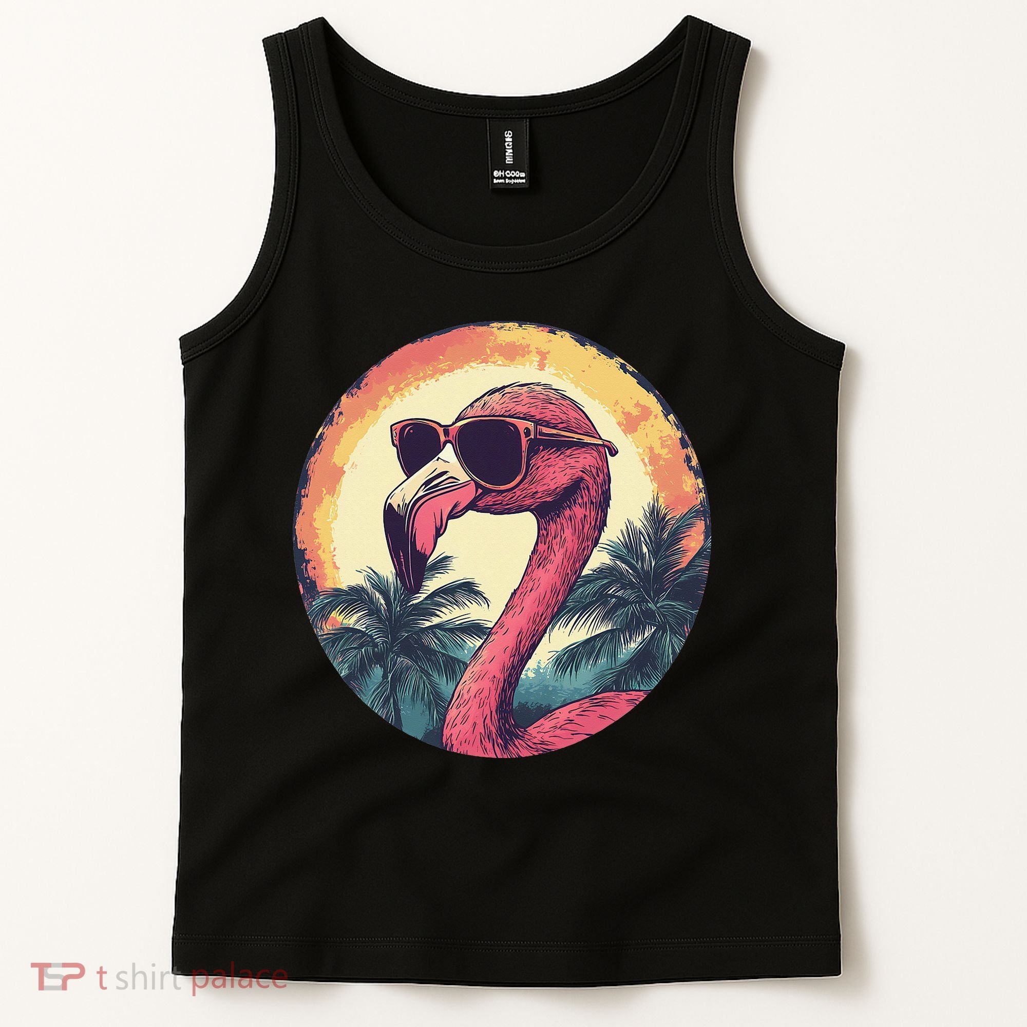 Flamingo Sunglasses Palm Tree Beach Gift Tank Top