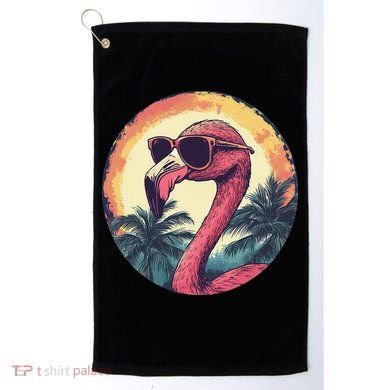 Flamingo Sunglasses Palm Tree Beach Gift Golf Towel