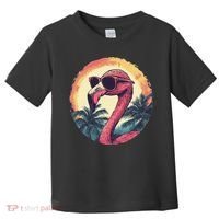 Flamingo Sunglasses Palm Tree Beach Gift Toddler T-Shirt thumb 0