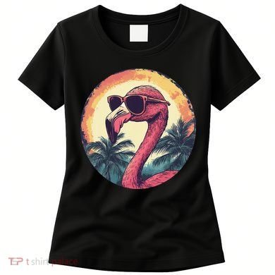 Flamingo Sunglasses Palm Tree Beach Gift Women's T-Shirt