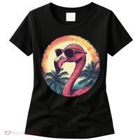 Flamingo Sunglasses Palm Tree Beach Gift Women's T-Shirt thumb 0