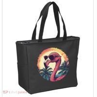 Flamingo Sunglasses Palm Tree Beach Gift Tote Bag thumb 2