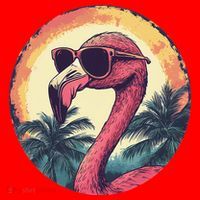 Flamingo Sunglasses Palm Tree Beach Gift Santa Hat thumb 1