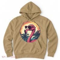 Flamingo Sunglasses Palm Tree Beach Gift Hoodie thumb 0