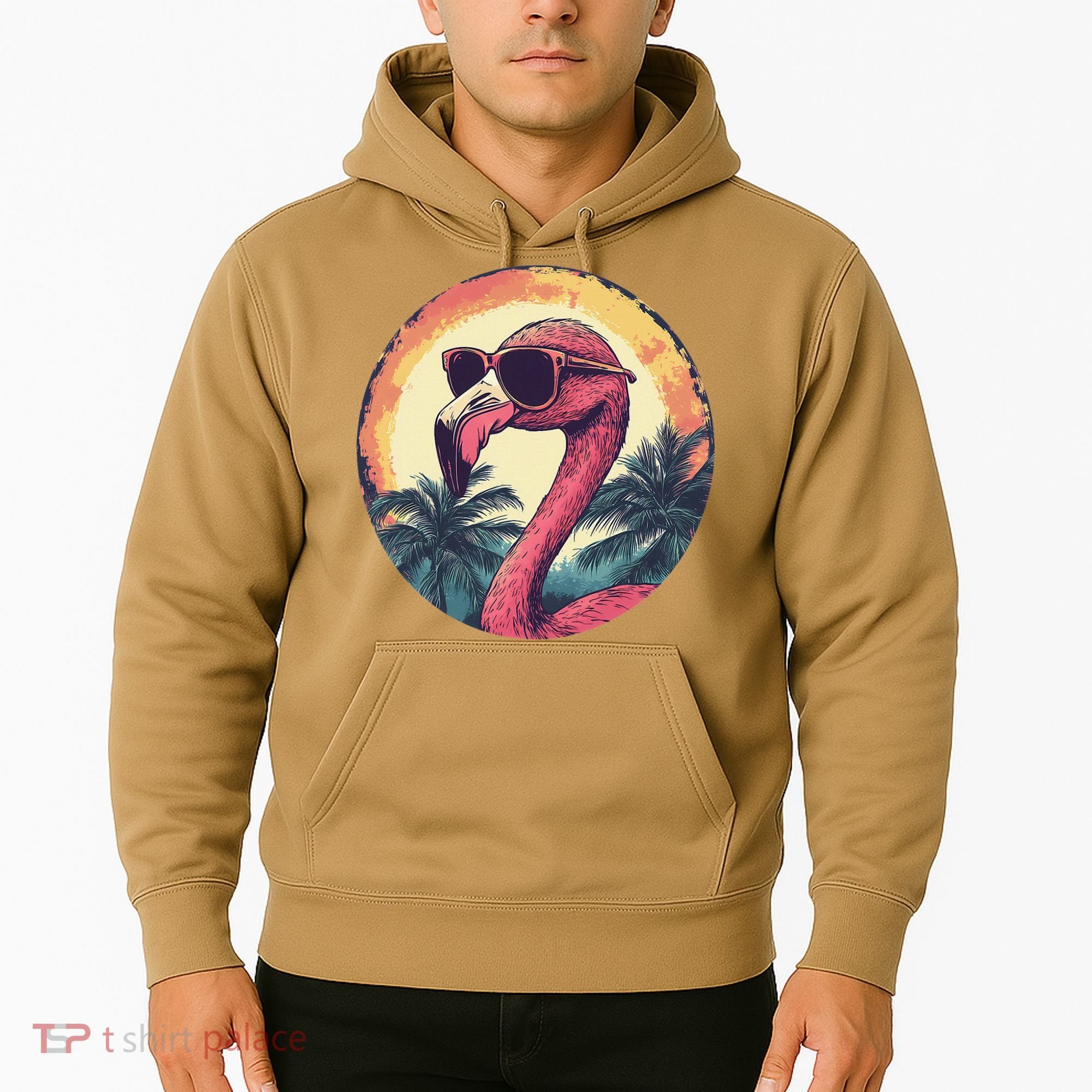 Flamingo Sunglasses Palm Tree Beach Gift Hoodie