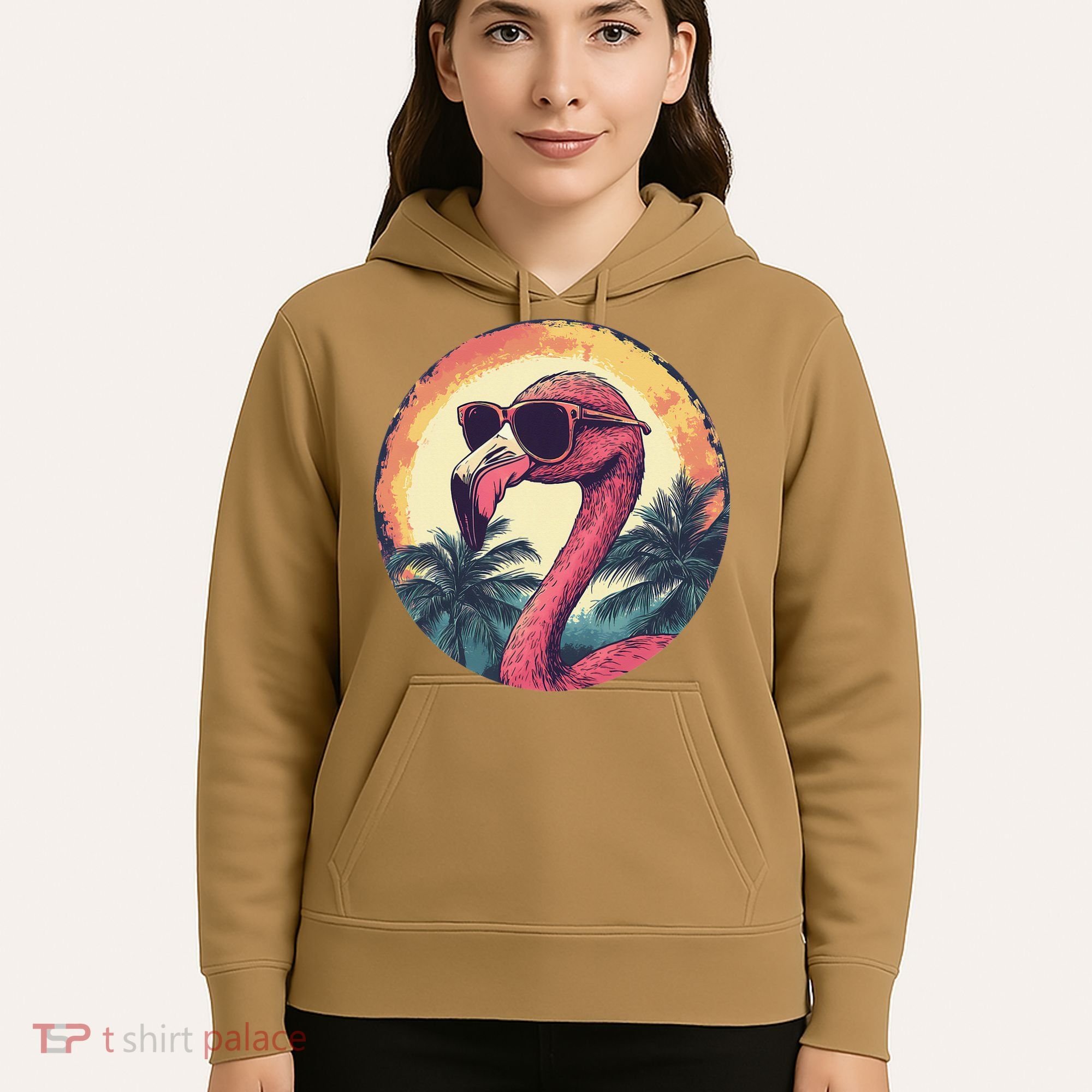 Flamingo Sunglasses Palm Tree Beach Gift Hoodie