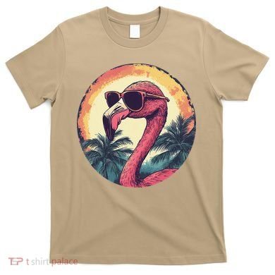 Flamingo Sunglasses Palm Tree Beach Gift T-Shirt
