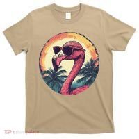 Flamingo Sunglasses Palm Tree Beach Gift T-Shirt thumb 0