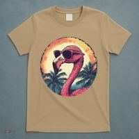 Flamingo Sunglasses Palm Tree Beach Gift T-Shirt thumb 5