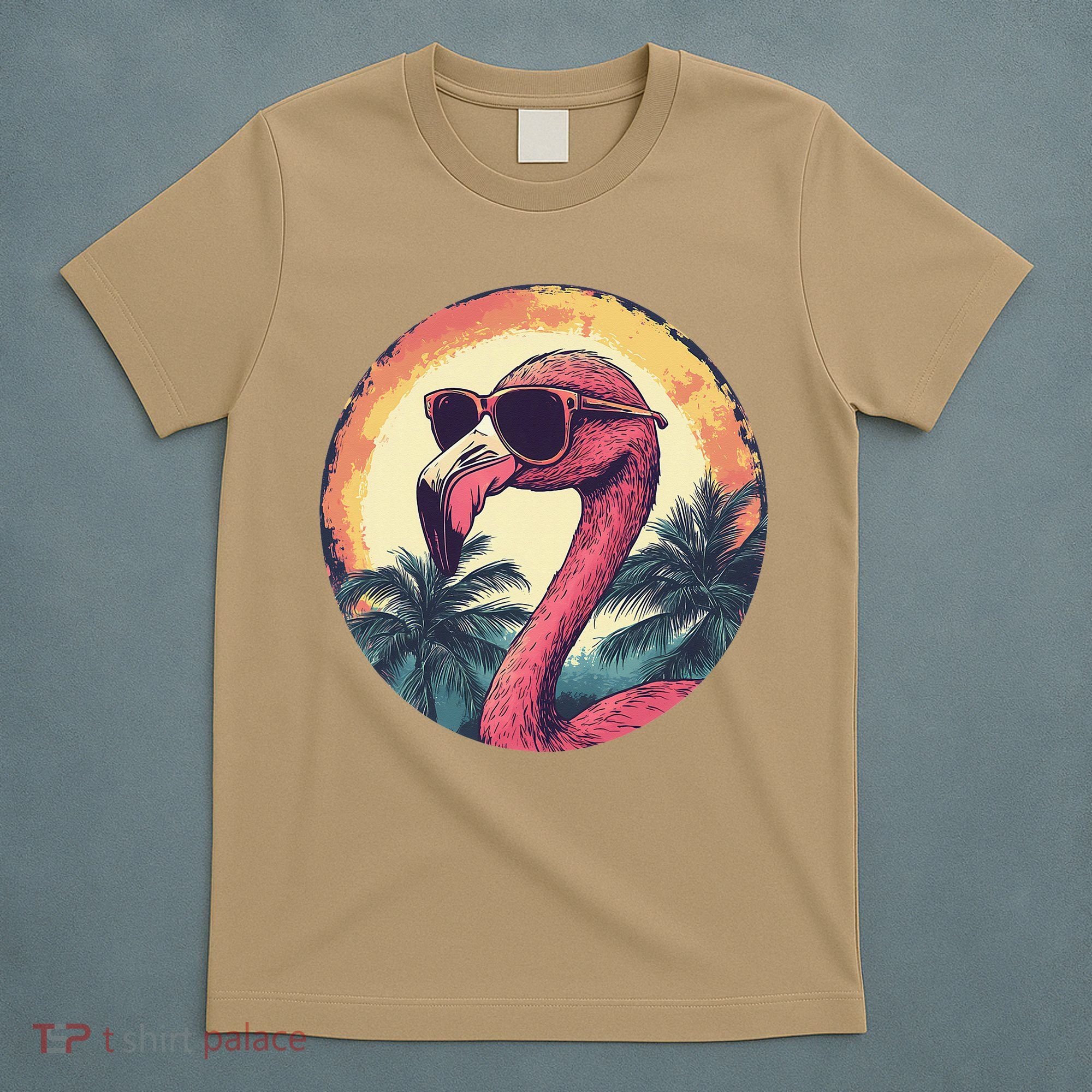 Flamingo Sunglasses Palm Tree Beach Gift T-Shirt
