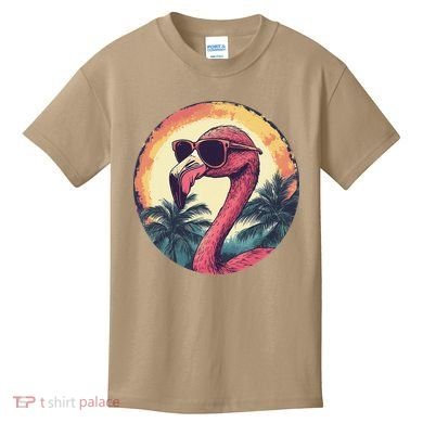 Flamingo Sunglasses Palm Tree Beach Gift Kids T-Shirt