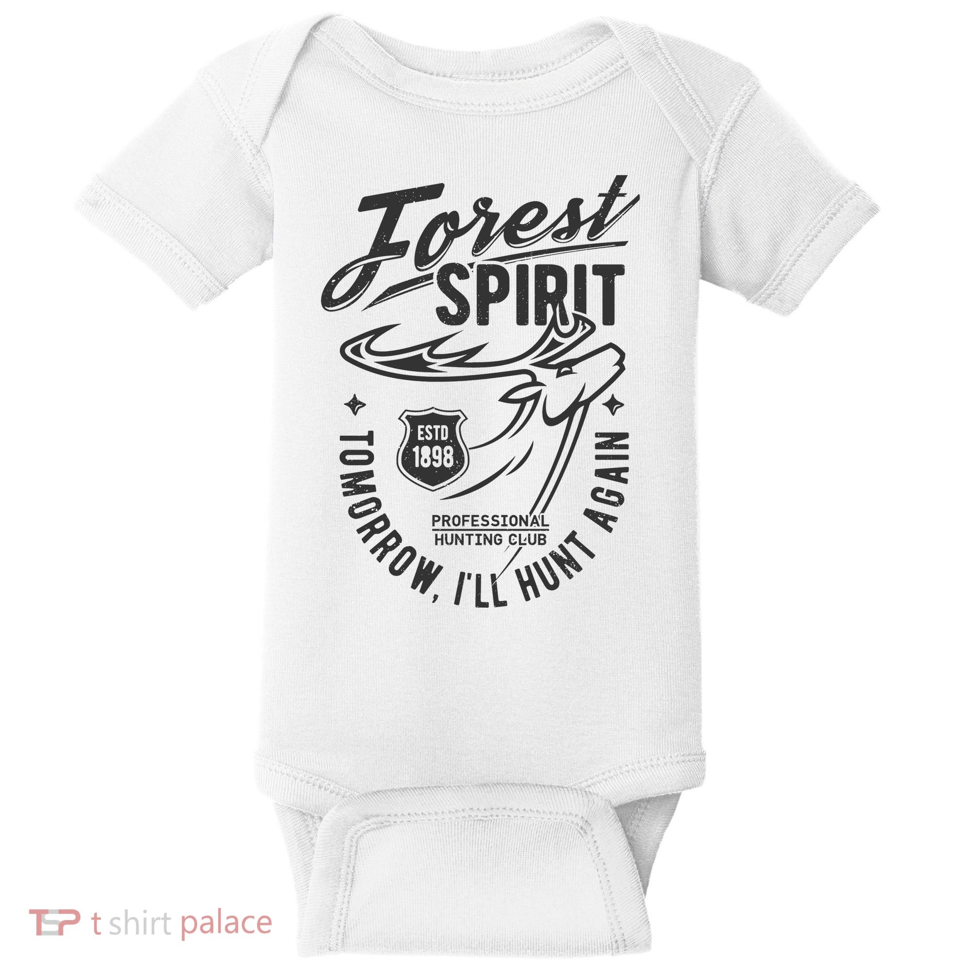 Forest Spirit Professional Hunting Club Tomorrow I'll Hunt Again Baby Bodysuit