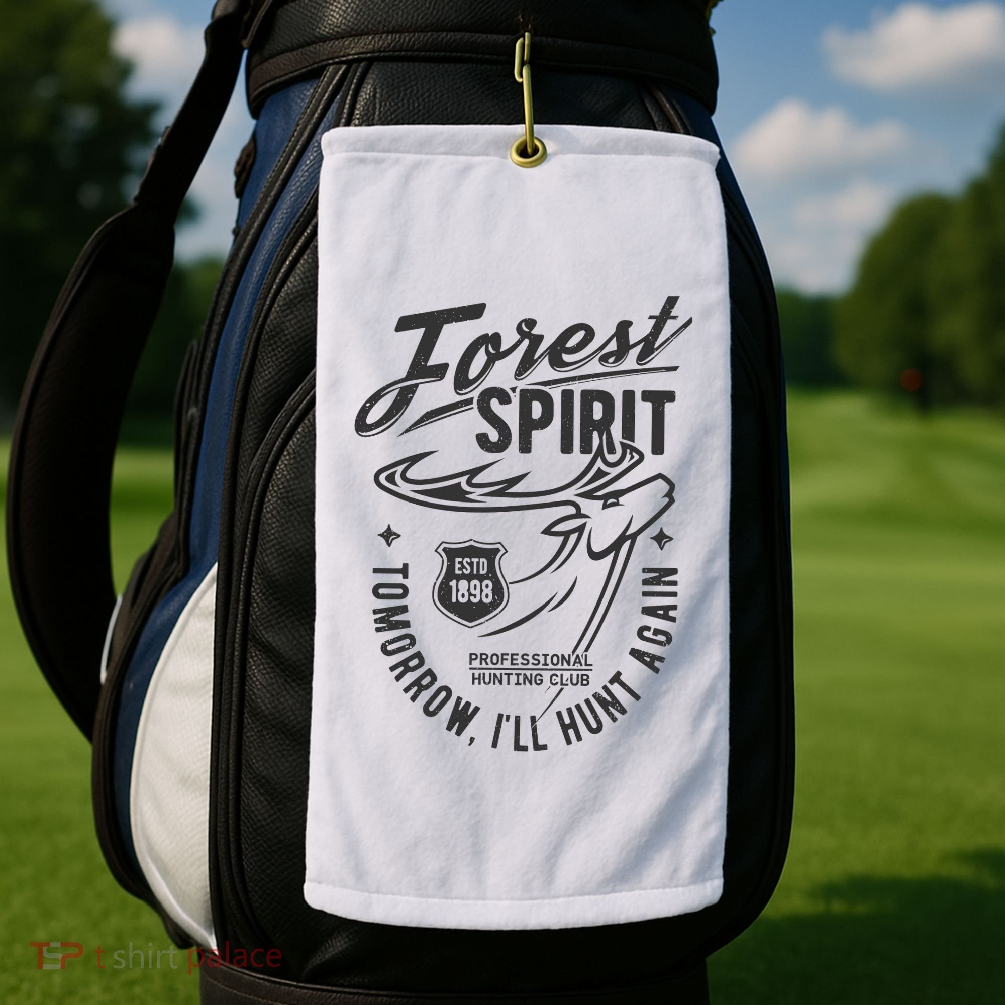 Forest Spirit Professional Hunting Club Tomorrow I'll Hunt Again Golf Towel