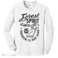 Forest Spirit Professional Hunting Club Tomorrow I'll Hunt Again Kids Long Sleeve Shirt thumb 0