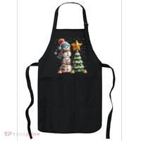 Funny Snowmen Putting Up Christmas Tree Apron thumb 0