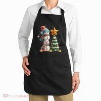Funny Snowmen Putting Up Christmas Tree Apron thumb 2