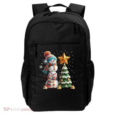 Funny Snowmen Putting Up Christmas Tree Backpack