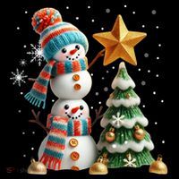Funny Snowmen Putting Up Christmas Tree Bucket Hat thumb 4