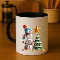 Funny Snowmen Putting Up Christmas Tree Coffee Mug thumb 4