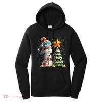 Funny Snowmen Putting Up Christmas Tree Women's Hoodie thumb 0