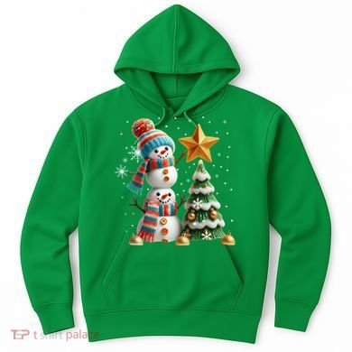 Funny Snowmen Putting Up Christmas Tree Hoodie