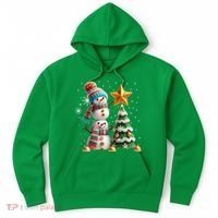 Funny Snowmen Putting Up Christmas Tree Hoodie thumb 0