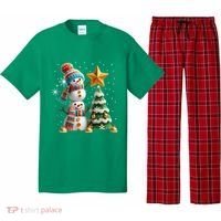Funny Snowmen Putting Up Christmas Tree Pajama Set thumb 0