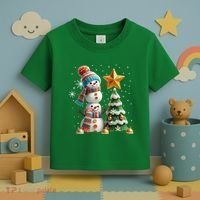 Funny Snowmen Putting Up Christmas Tree Toddler T-Shirt thumb 3