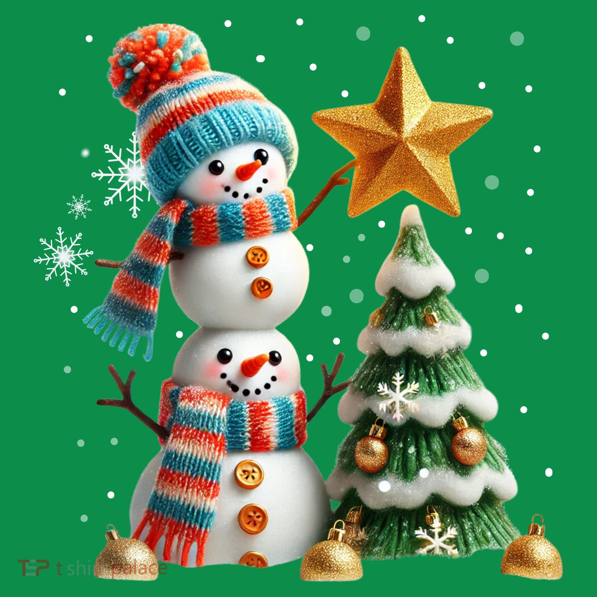 Funny Snowmen Putting Up Christmas Tree Toddler T-Shirt