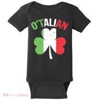 Funny Saint Patricks Day Irish Italian Otalian Baby Bodysuit thumb 0
