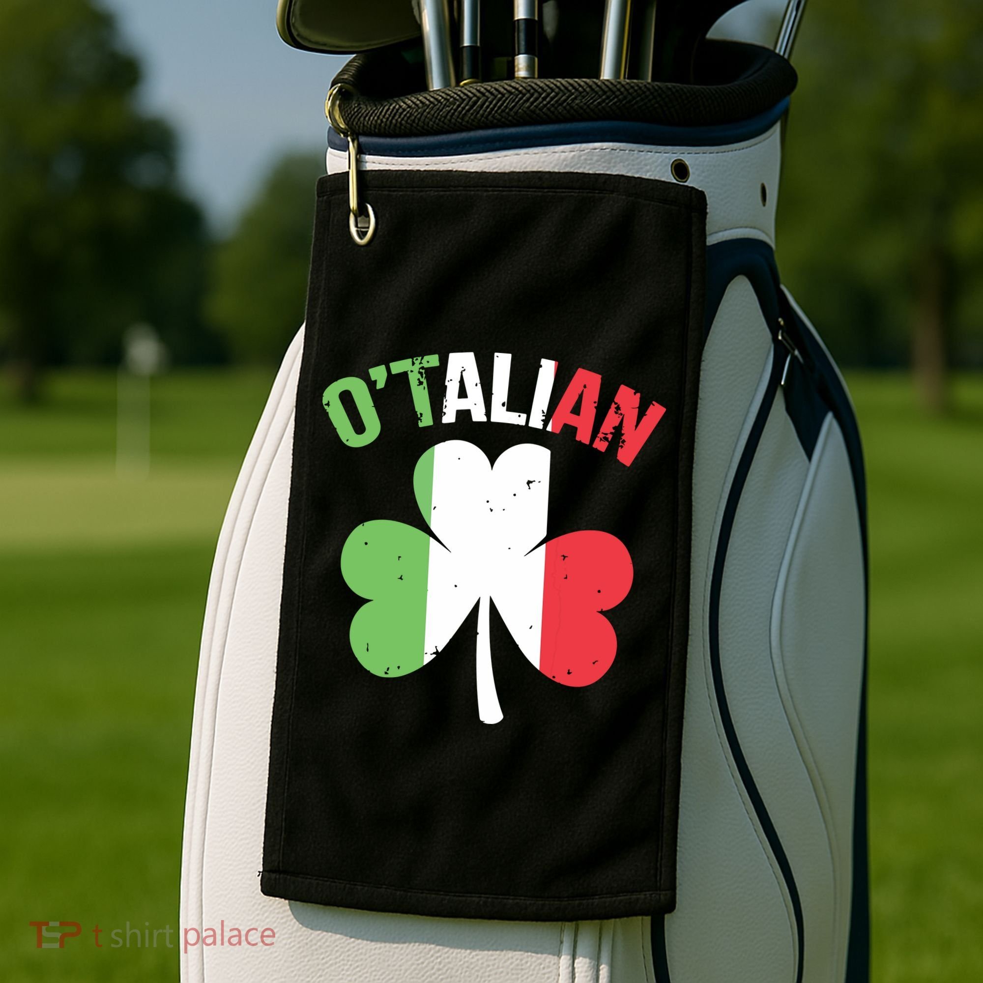 Funny Saint Patricks Day Irish Italian Otalian Golf Towel