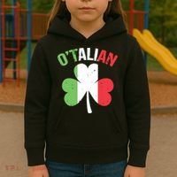 Funny Saint Patricks Day Irish Italian Otalian Kids Hoodie thumb 3