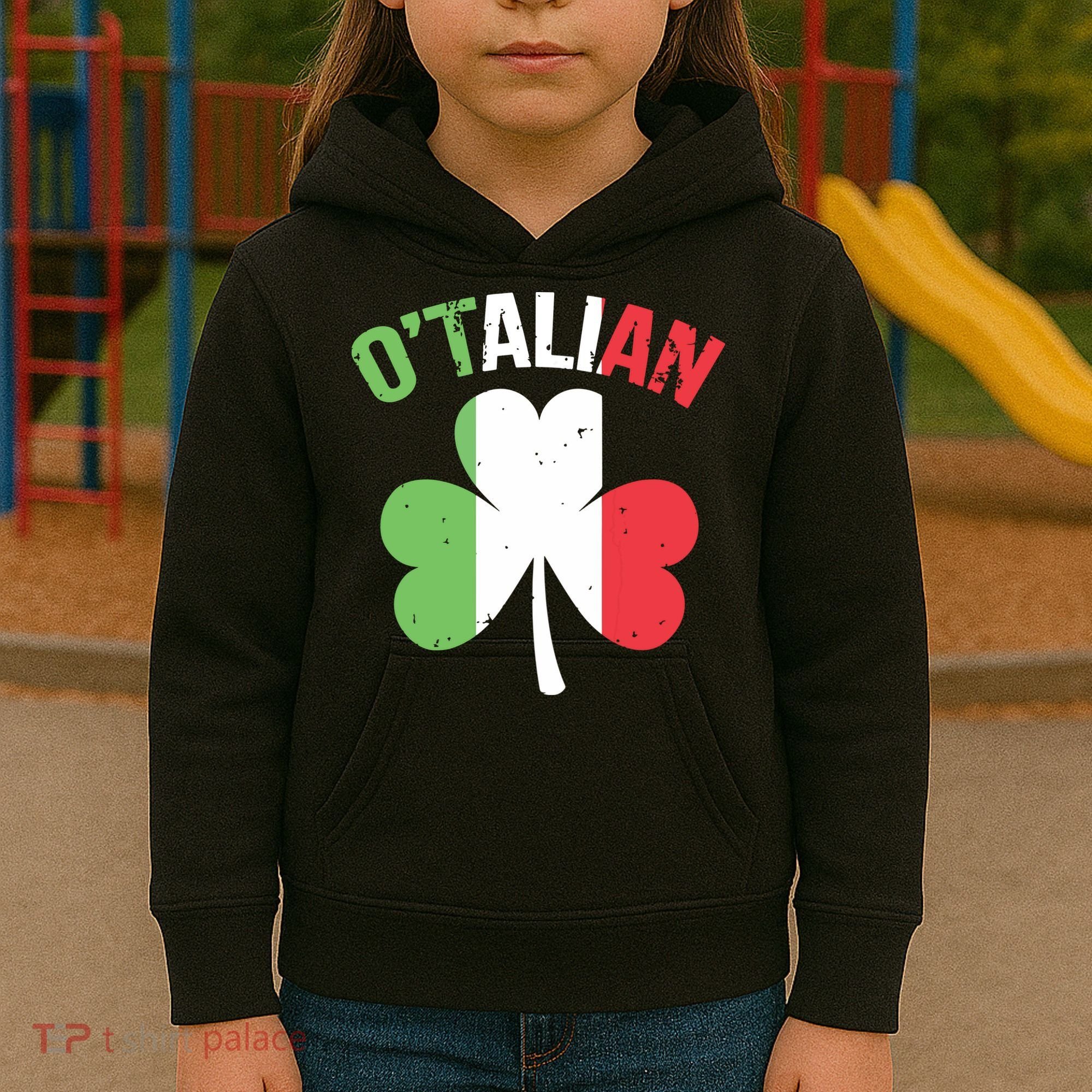 Funny Saint Patricks Day Irish Italian Otalian Kids Hoodie