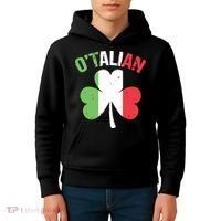 Funny Saint Patricks Day Irish Italian Otalian Kids Hoodie thumb 4