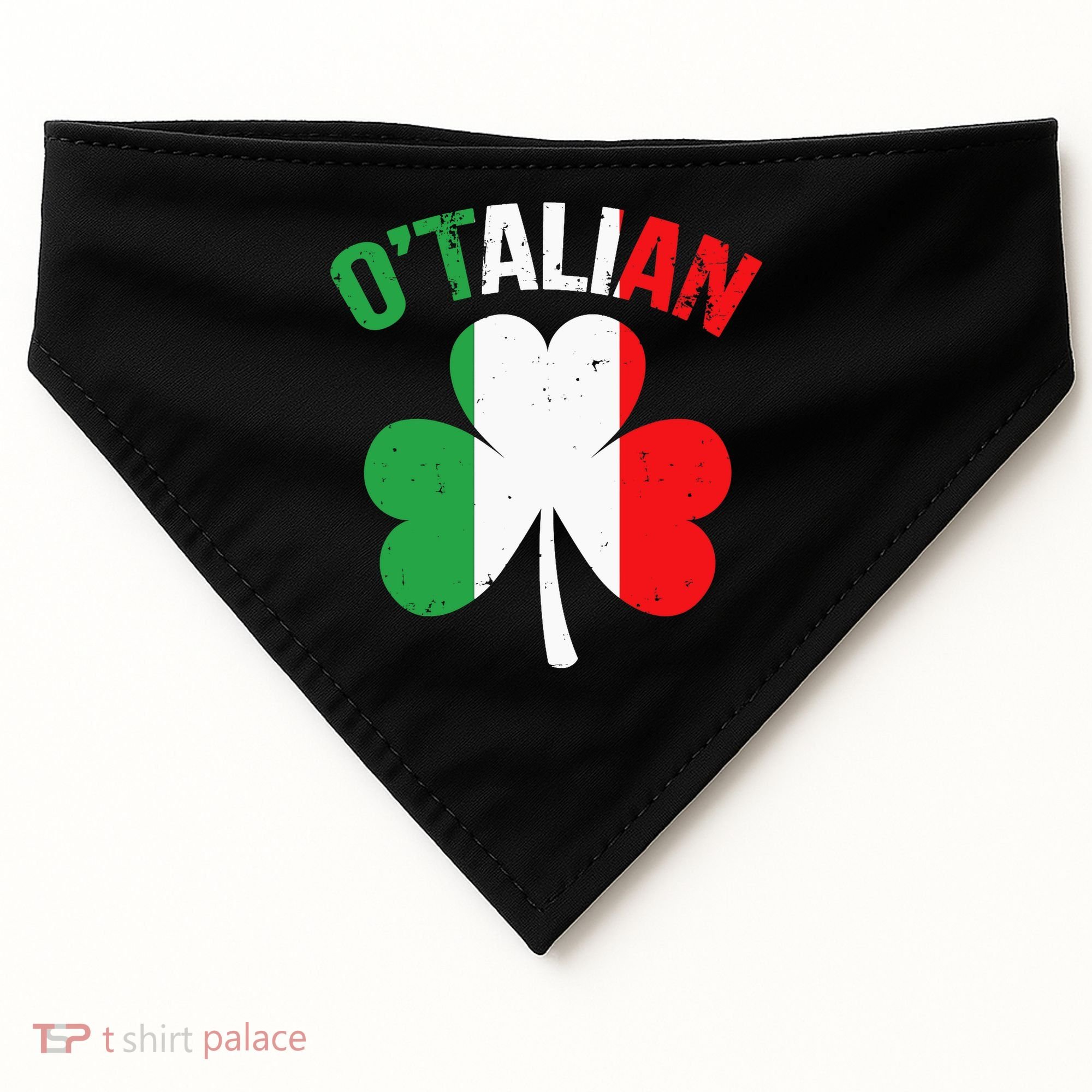 Funny Saint Patricks Day Irish Italian O'talian USA-Made Doggie Bandana