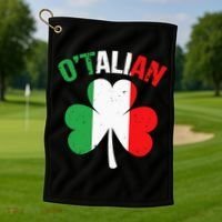 Funny Saint Patricks Day Irish Italian O'talian Golf Towel thumb 1